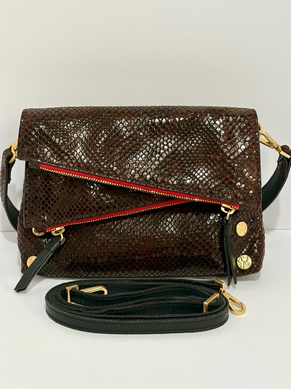 HAMMITT Dillon Sml Crossbody Bag In Painted Rattle/Brushed Gold/Hammered Rivets